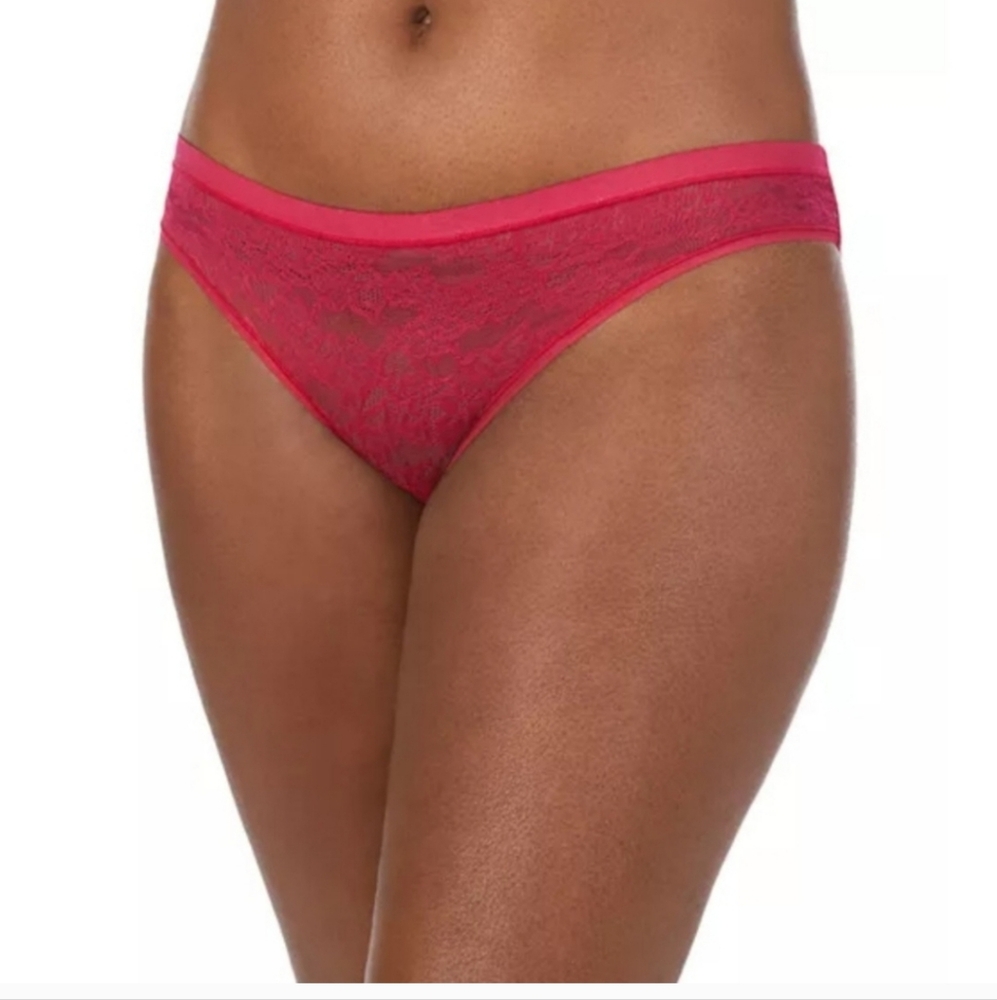 LE MYSTERE STRETCH LACE BIKINI IN MERLOT NWT SIZE LARGE